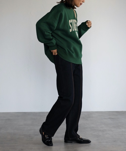 「ap retro」 加工ブーツカットデニムパンツ MEDIUM サックスブルー レディース