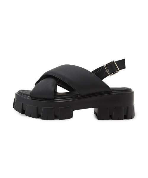 「Juze」 フラットサンダル S ブラック レディース_画像4