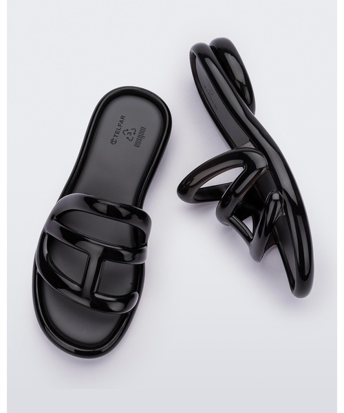 「melissa」 フラットサンダル 35-36 ブラック レディースの画像