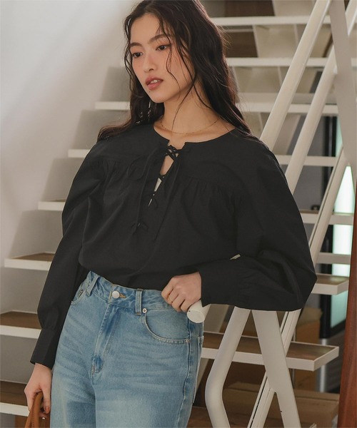 JUSGLITTY 新作完売バックレースアップシャツブラウス レースブラウス | シャツ・ブラウス | JUSGLITTY（ジャスグリッティー