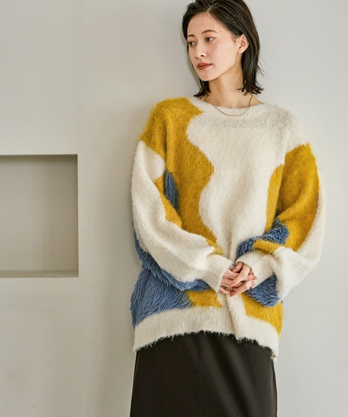 LAKOLE（ラコレ） ニット セーター インターシャ配色プルオーバー