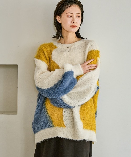 LAKOLE（ラコレ） ニット セーター インターシャ配色プルオーバー