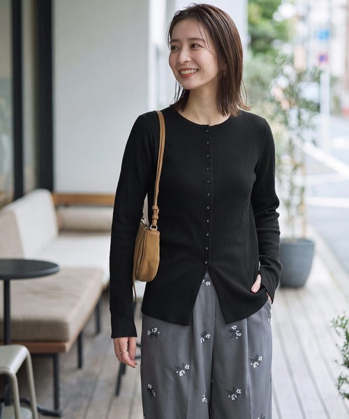 STYLE DELI（スタイルデリ） tシャツ ボタンいっぱいリブカットソー