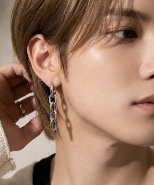VIBGYOR ピアス 「IZU」 チェーンリンクピアス シルバー メンズ