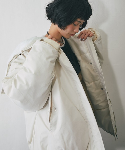 ブルゾン アウター 2WAYフード付きボアジャケット レディース