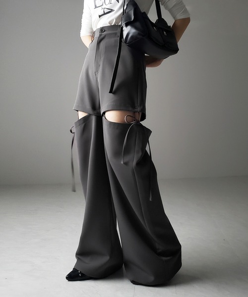 me+em select（ミームセレクト） スラックス LARGE チャコール