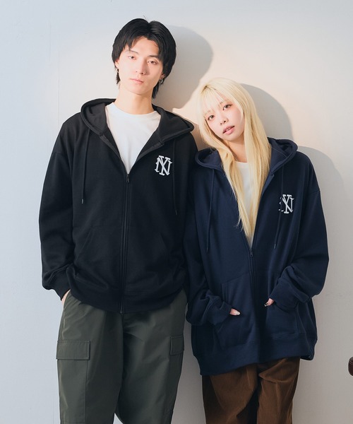 savier パーカー 「SAVIER：サビアー」NY ロゴ刺繍 ショート丈