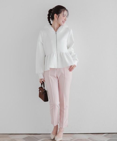 Fit more（フィットモア） パーカー ダンボールチュールフードジップ