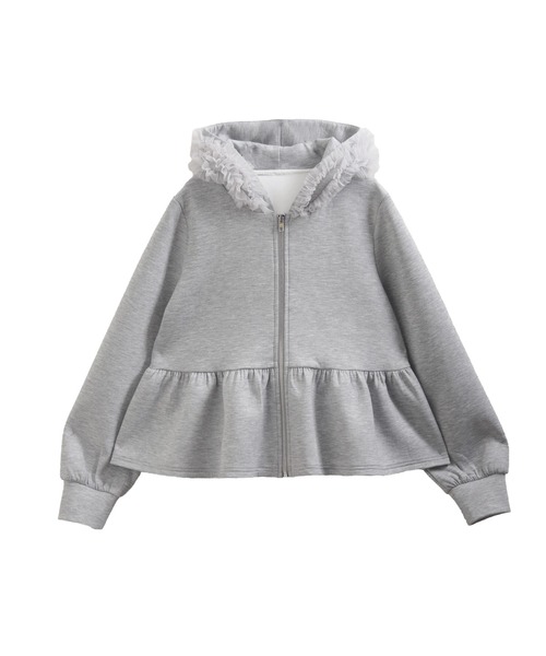 Fit more（フィットモア） パーカー ダンボールチュールフードジップ