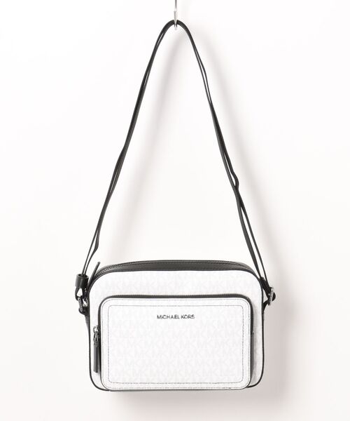 MICHAEL KORS ホワイトレザーショルダーバッグ Michael Michael Kors Carmela Medium Pebbled Leather Convertible