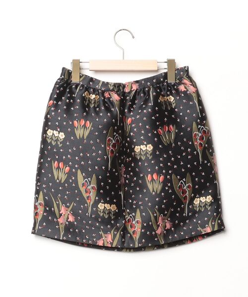 RED VALENTINO（レッドヴァレンティノ） 花柄スカート 40 ブラック
