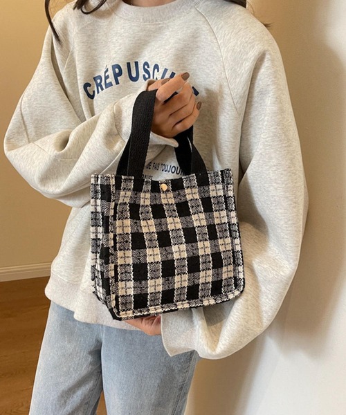 VIBGYOR トートバッグ Mignonjour/チェック柄ミニトートバッグ M2878