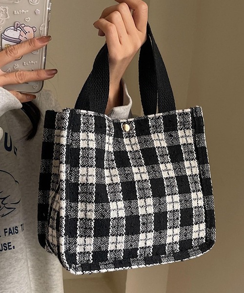 VIBGYOR トートバッグ Mignonjour/チェック柄ミニトートバッグ M2878