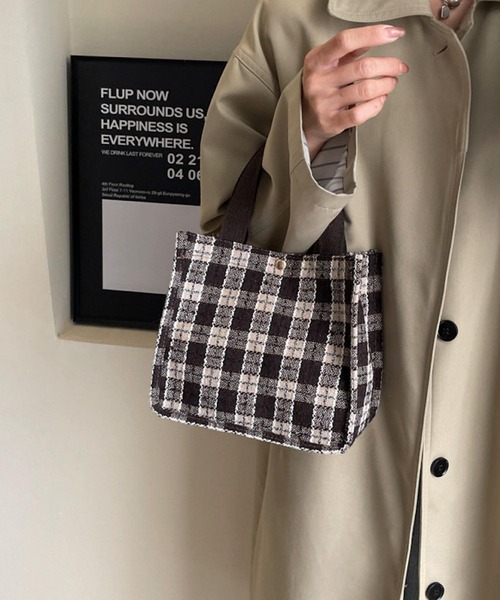 VIBGYOR トートバッグ Mignonjour/チェック柄ミニトートバッグ M2878