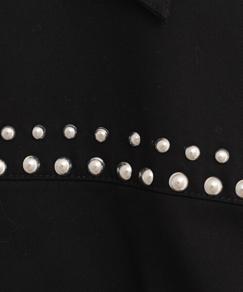 コート アウター 「CLANE/クラネ」W COLOR STUDDED DRIZZLER JACKET/ダブルカラースタッズショートブルゾンの画像
