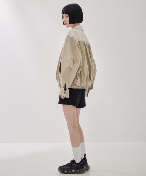 コート アウター 「CLANE/クラネ」W COLOR STUDDED DRIZZLER JACKET/ダブルカラースタッズショートブルゾンの画像