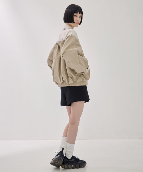 コート アウター 「CLANE/クラネ」W COLOR STUDDED DRIZZLER JACKET/ダブルカラースタッズショートブルゾンの画像