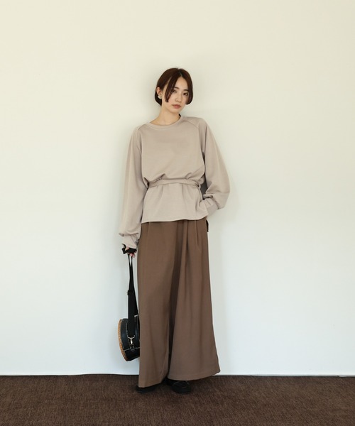 「select MOCA Et」 長袖カットソー FREE ベージュ レディース_画像2