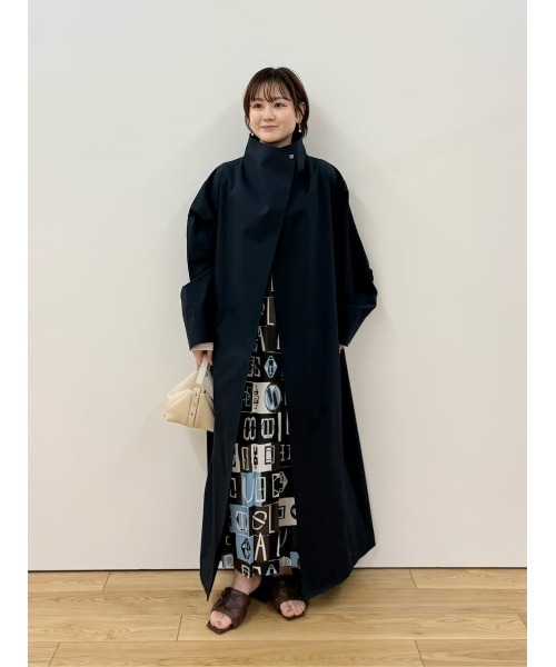 ダッフルコート コート スタンドカラーコクーンコート レディースの画像