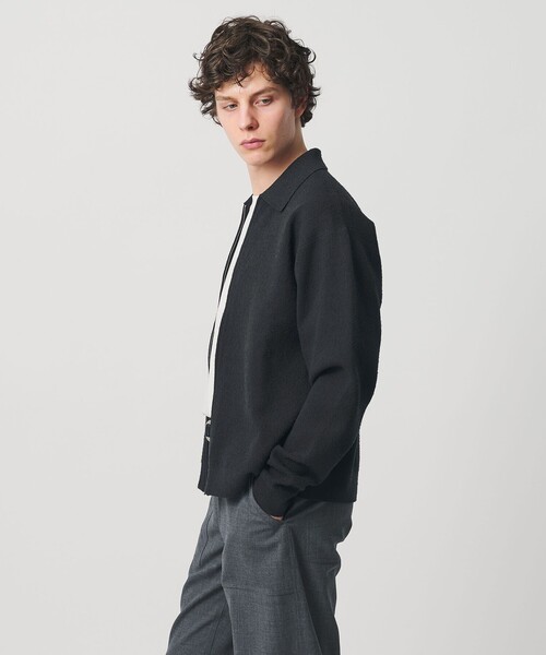 UNITED ARROWS 黒 長袖カーディガン UNITED ARROWS（ユナイテッドアローズ） カーディガン シルクリブ V