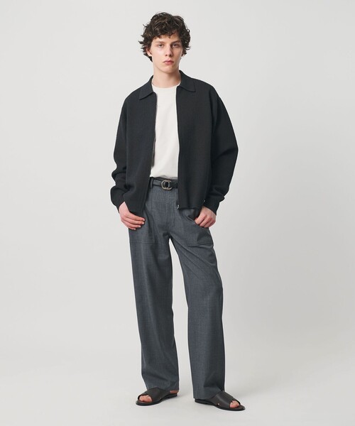 UNITED ARROWS 黒 長袖カーディガン WEB限定】クルーネック スウェット カーディガン