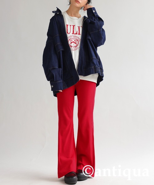 「antiqua」 イージーパンツ L チャコールグレー レディース_画像4