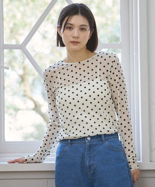 petit main LIEN tシャツ 「フォーマル」2wayシアードットトップス