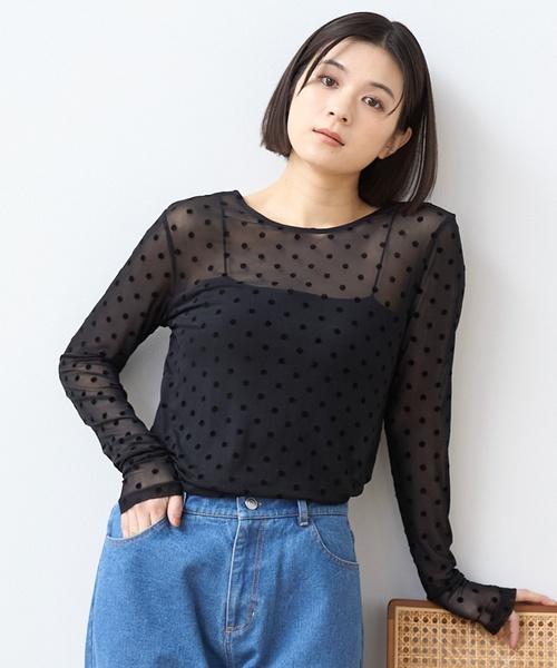 petit main LIEN tシャツ 「フォーマル」2wayシアードットトップス