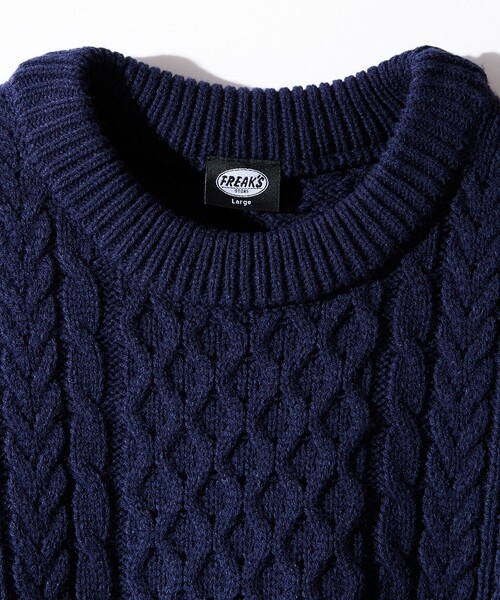 「FREAK'S STORE」 長袖ニット MEDIUM オフホワイト メンズ_画像3