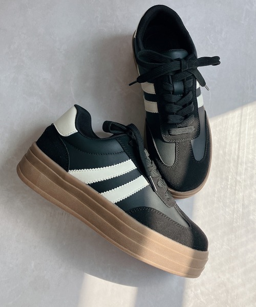 「Noubel Voug Relax」 ローカットスニーカー 3L ホワイト×シルバー レディース_画像6