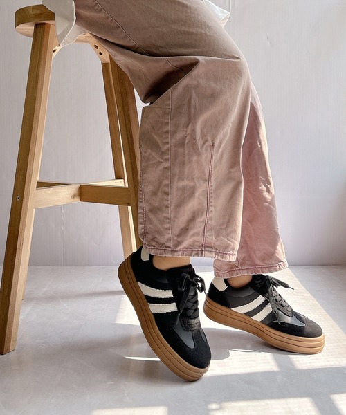 「Noubel Voug Relax」 ローカットスニーカー 3L ホワイト×シルバー レディース_画像8