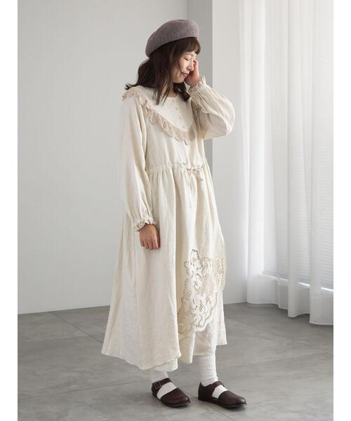 「TSUHARU by Samansa Mos2」 長袖ワンピース F パープル レディース_画像2