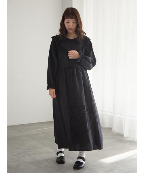 「TSUHARU by Samansa Mos2」 長袖ワンピース F パープル レディース_画像3