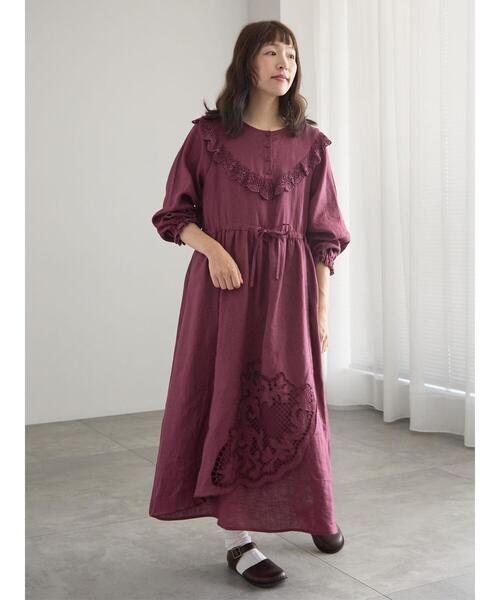 「TSUHARU by Samansa Mos2」 長袖ワンピース F パープル レディース_画像5