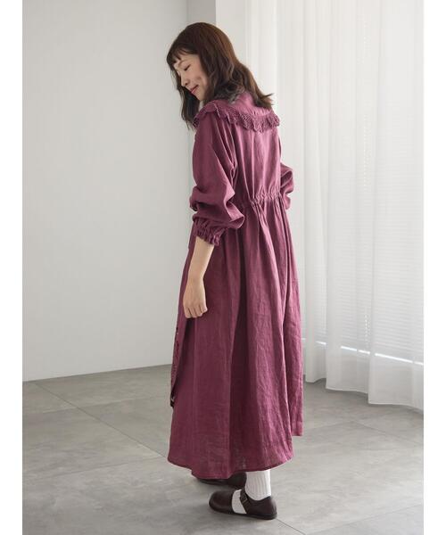 「TSUHARU by Samansa Mos2」 長袖ワンピース F パープル レディース_画像6