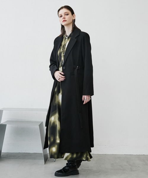 【新品未使用】慈雨 ロングコート 黒 一重 ワンピース MONOe ワンピース 「写真映え」アート柄ロングワンピース : ZOZOTOWN