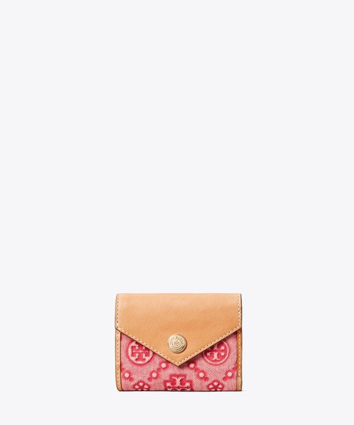 新品未使用　トリバーチ　モノグラム　スリムウォレット TORY BURCH（トリーバーチ） 財布 Tモノグラム デニム エンベロープ