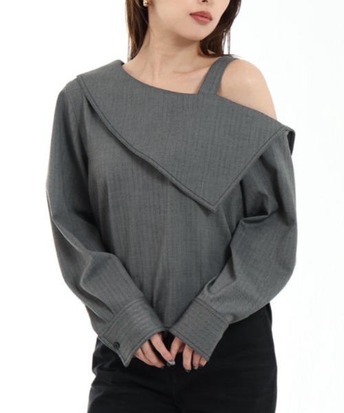 「LEANN MOMENT」 長袖ブラウス フリー グレー レディース_画像5