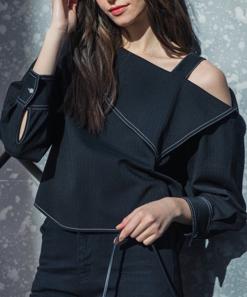 「LEANN MOMENT」 長袖ブラウス フリー グレー レディース_画像9