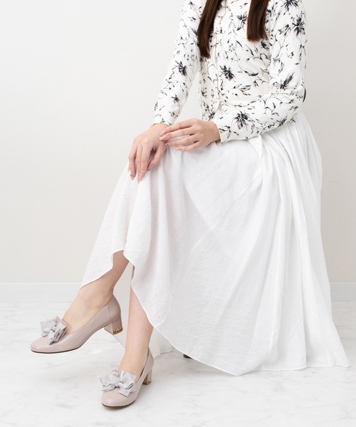 ローファー 「Bridget Birkin」ヒールアップキラキラリボンローファー(561621) レディース