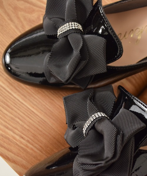 ローファー 「Bridget Birkin」ヒールアップキラキラリボンローファー(561621) レディース