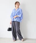 パンツ 麻混メランジツータックパンツ レディースの詳細画像4