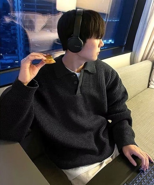 「FreeZone」 長袖ニット F ホワイト メンズ_画像2