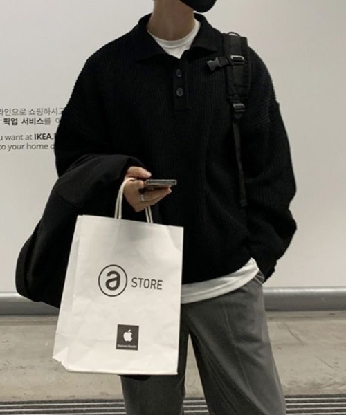 「FreeZone」 長袖ニット F ホワイト メンズ_画像8