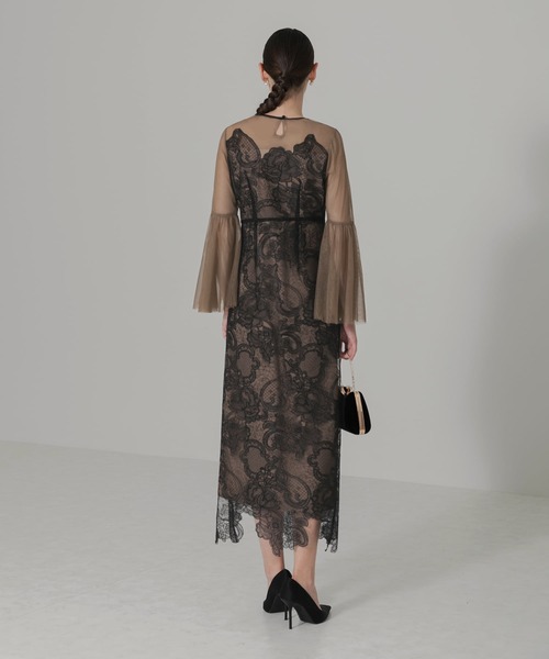 「Leja」 長袖ワンピース MEDIUM ブラック レディースの画像