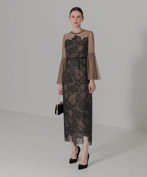 「Leja」 長袖ワンピース MEDIUM ブラック レディースの画像
