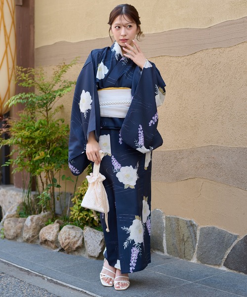【Ambre Neige】2way浴衣セット/ネイビー Ambre Neige（アンブルネージュ） 浴衣 2way yukata set / 2way浴衣