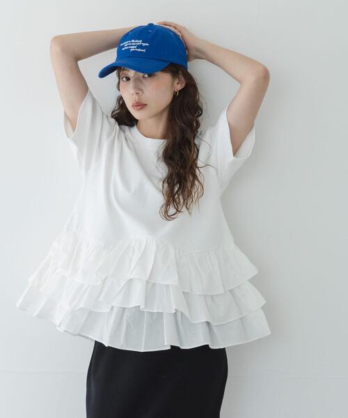 URBAN RESEARCH Sonny Label tシャツ 半袖 ペプラムフリルカットソー