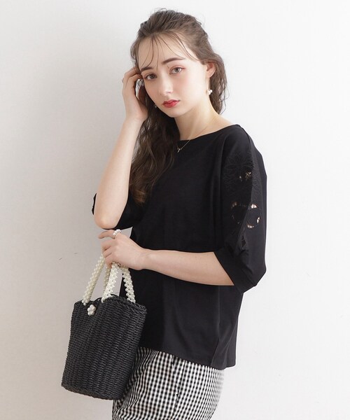 「couture brooch」 半袖カットソー 38 サンドベージュ レディース_画像4