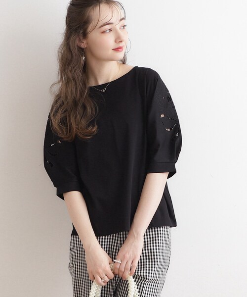 「couture brooch」 半袖カットソー 38 サンドベージュ レディース_画像5